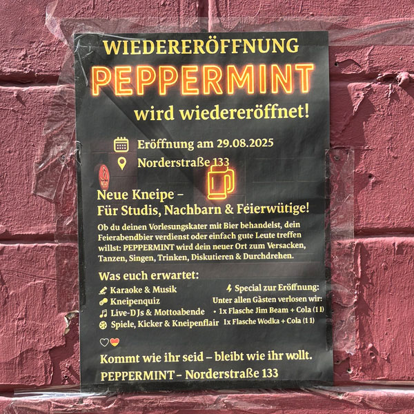 Peppermint Wiedereröffnung